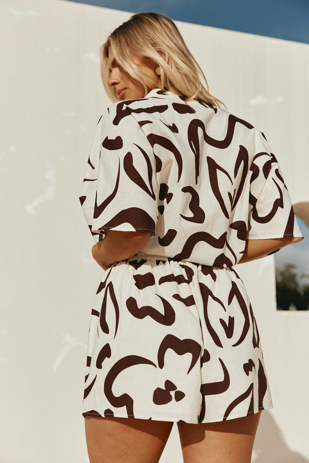 Seona Shorts - Fleur Lines