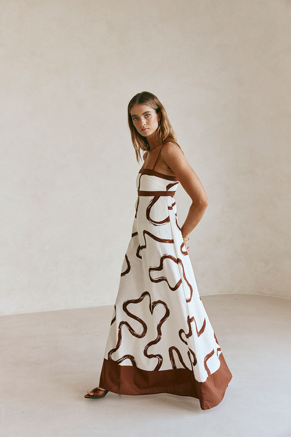 SAMPLE-Addy Dress - Marbled Mocha