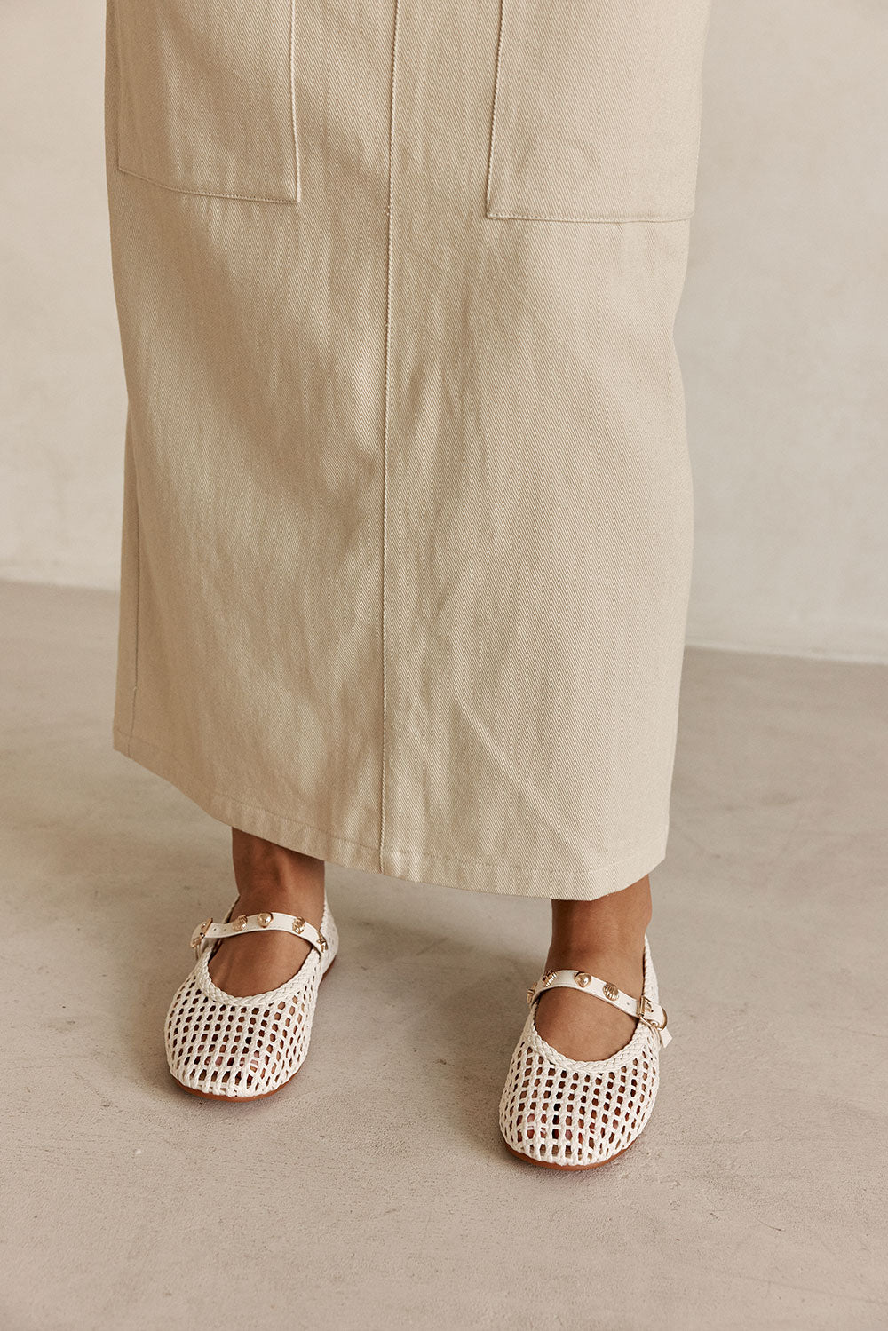 Solstice Ballet Flats - White