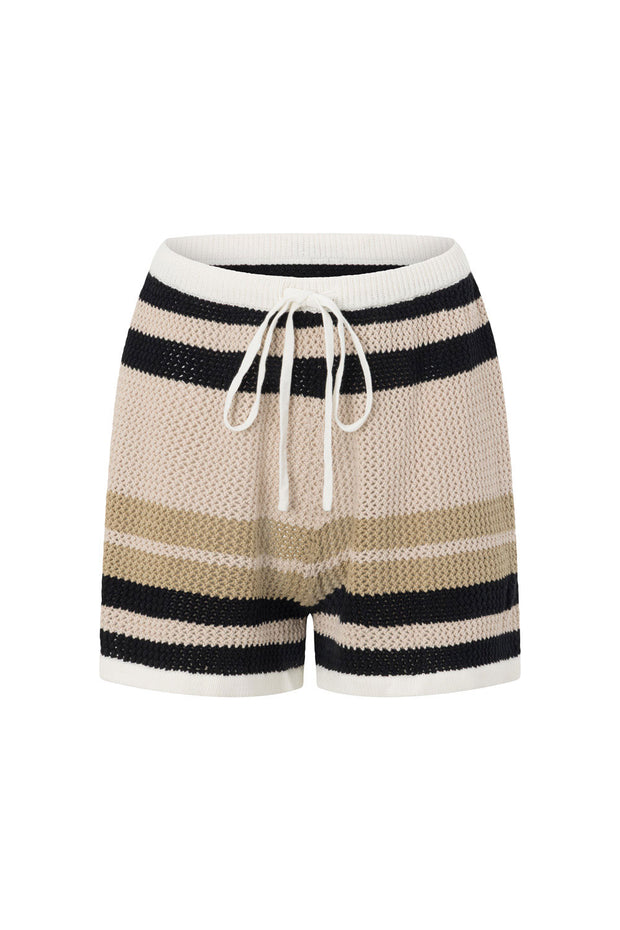 Quinn Stripe Shorts - Tan