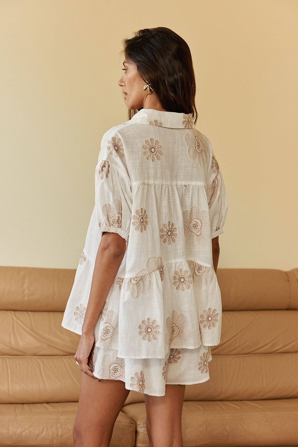 Camela Top - Broderie Motif