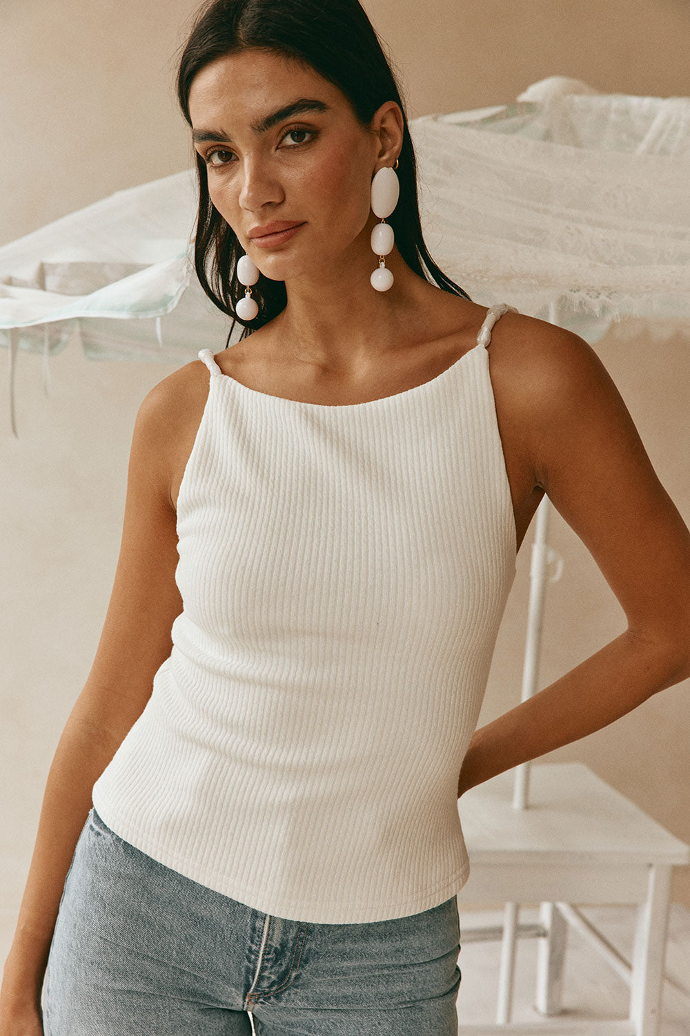 SAMPLE-Illaria Top - White Bead