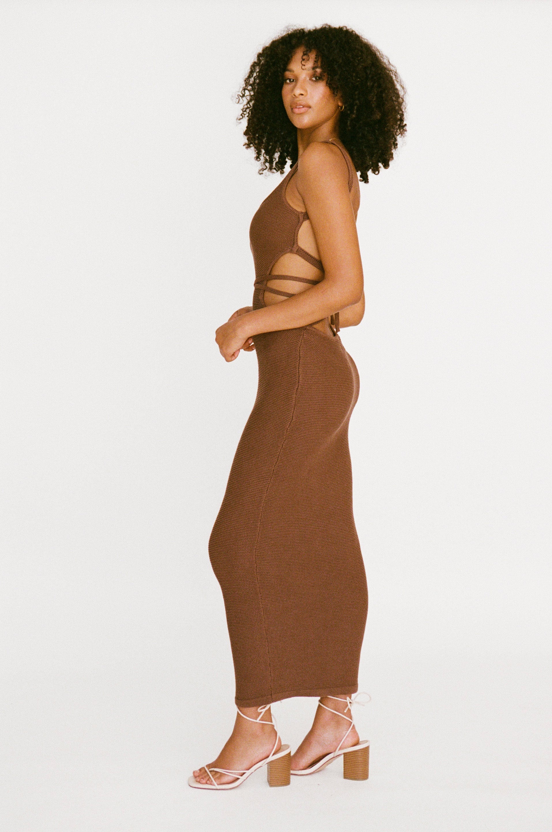 SAMPLE-London Knit Dress - Chocolate