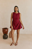 Camellia Dress - Burgundy
