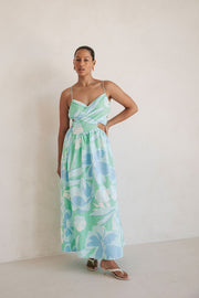 SAMPLE-Iris Midi Dress - Spring Petals