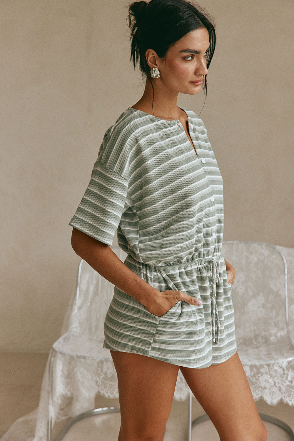 SAMPLE-Juniper Playsuit - Olive