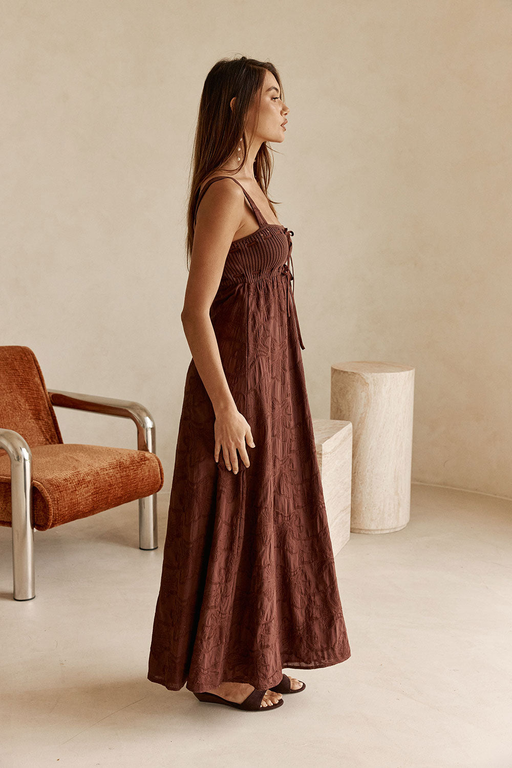Gia Dress - Chocolate Motif