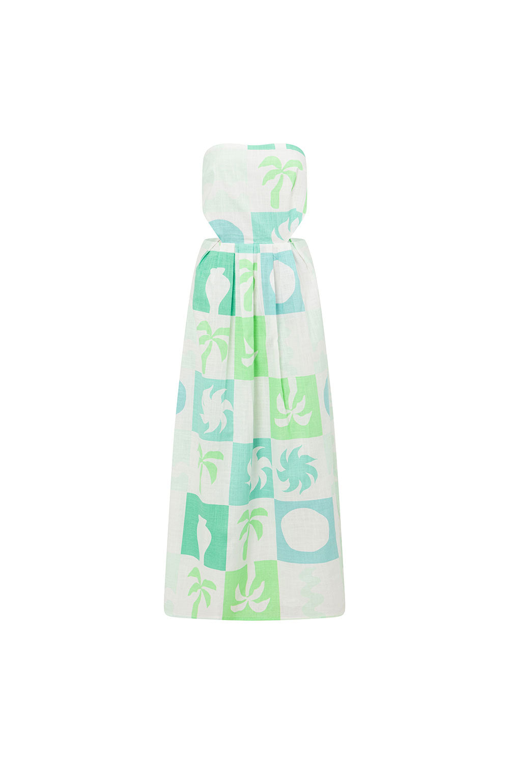 SAMPLE-Talullah Midi Dress - Palm Tile Breeze