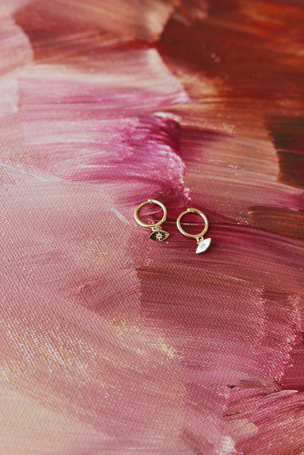 18K Orb Huggie Earrings