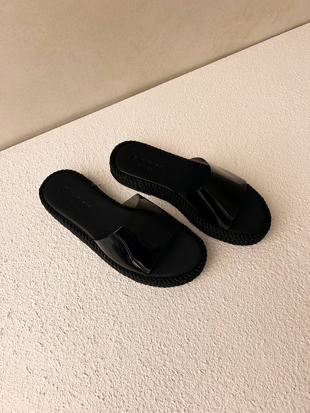 Asuka Platform Sandals - Black