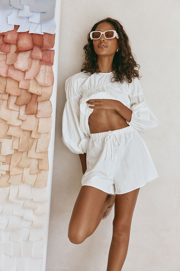 SAMPLE-Akel Shorts - White