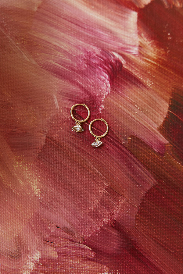18K Orb Huggie Earrings