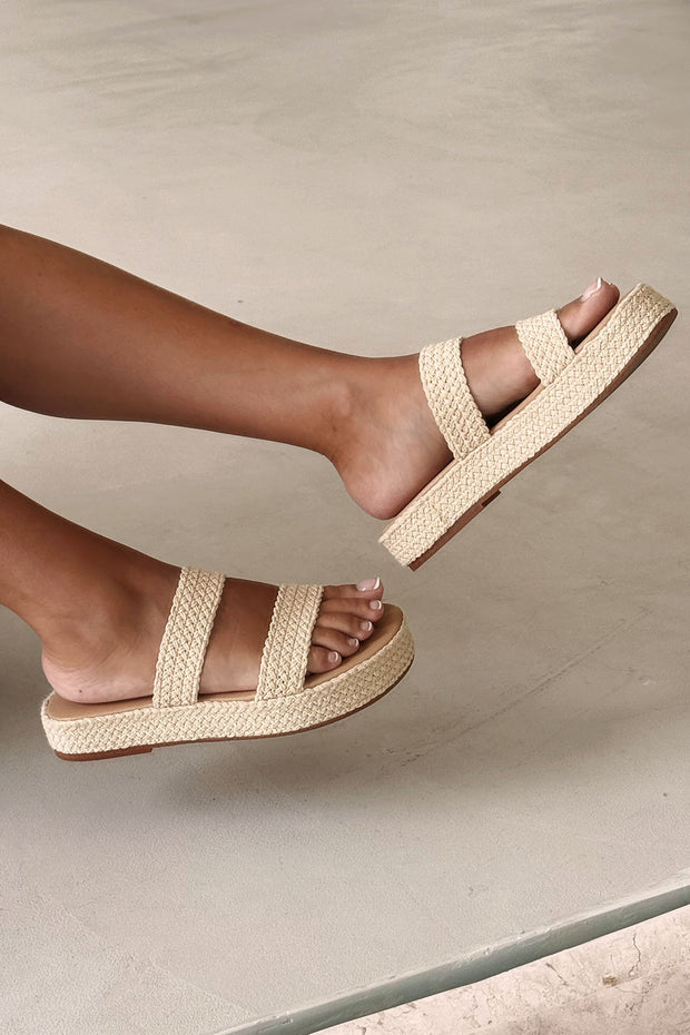 Aloe Platform Sandals - Natural