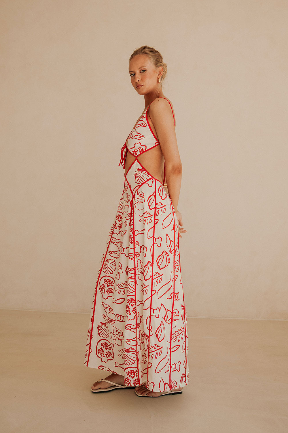 SAMPLE-Eliska Dress - Shoreline Red