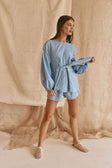 SAMPLE-Hailey Shorts - Blue Stripe