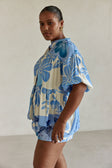 SAMPLE-Lani Shorts - Azure Bloom