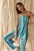 Revel Halter Top - Blue Stripe