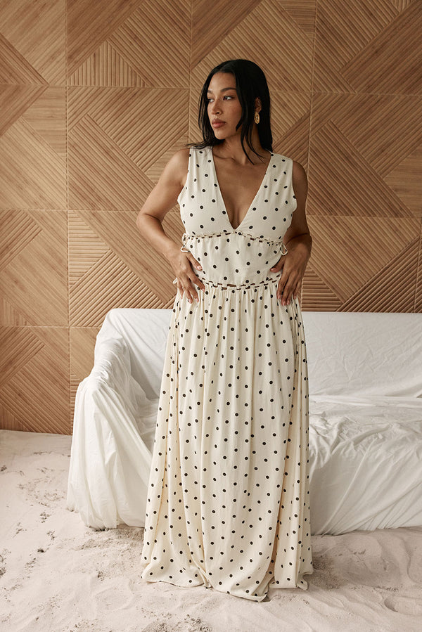 Franci Dress - Cream Speck
