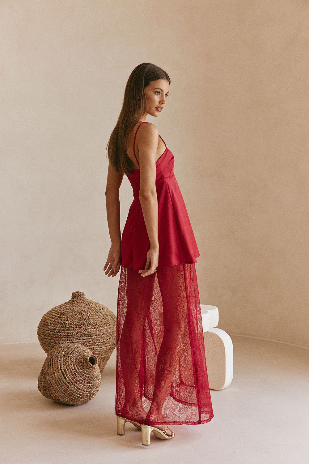 SAMPLE-Dove Dress - Red