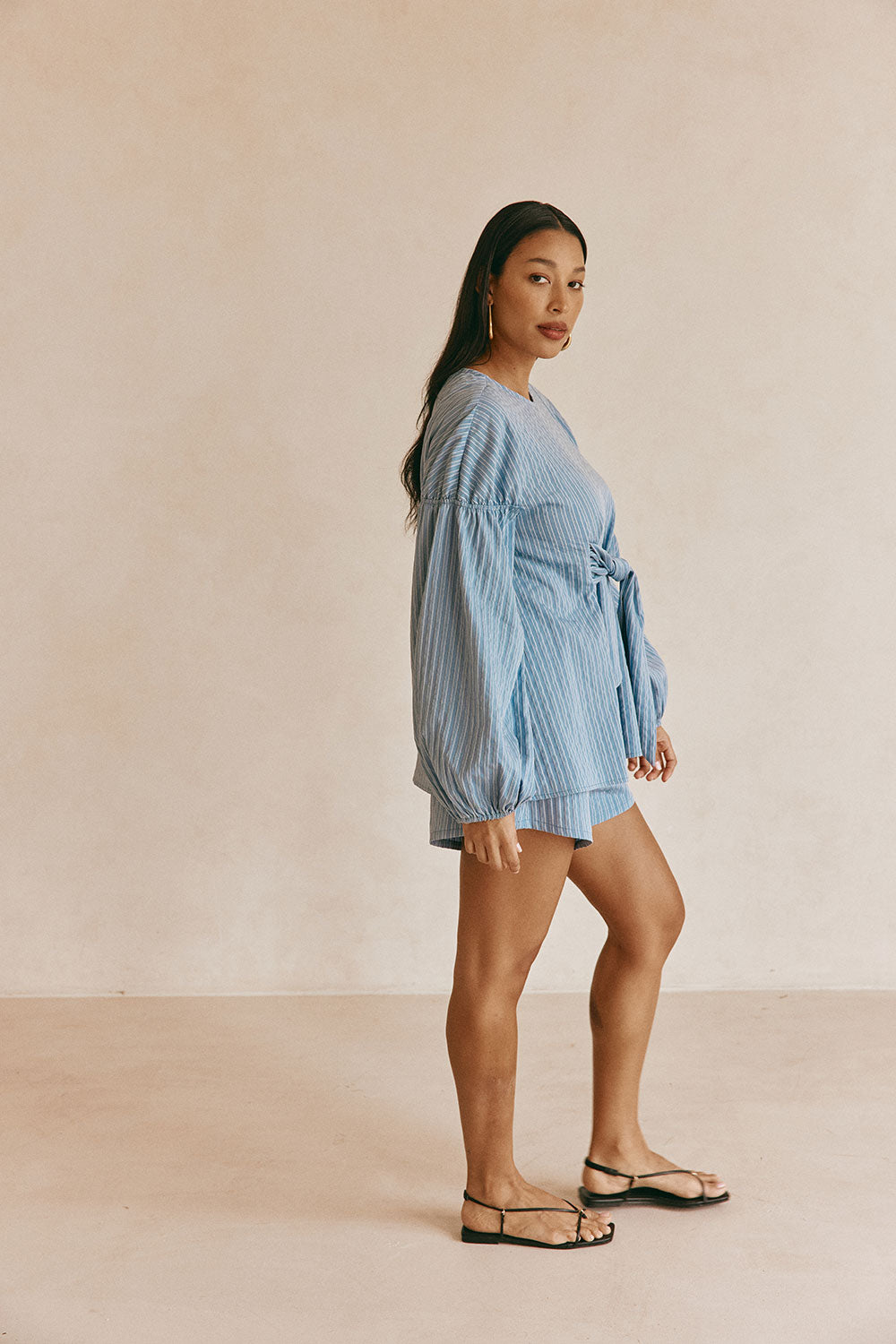 SAMPLE-Hailey Top - Blue Stripe