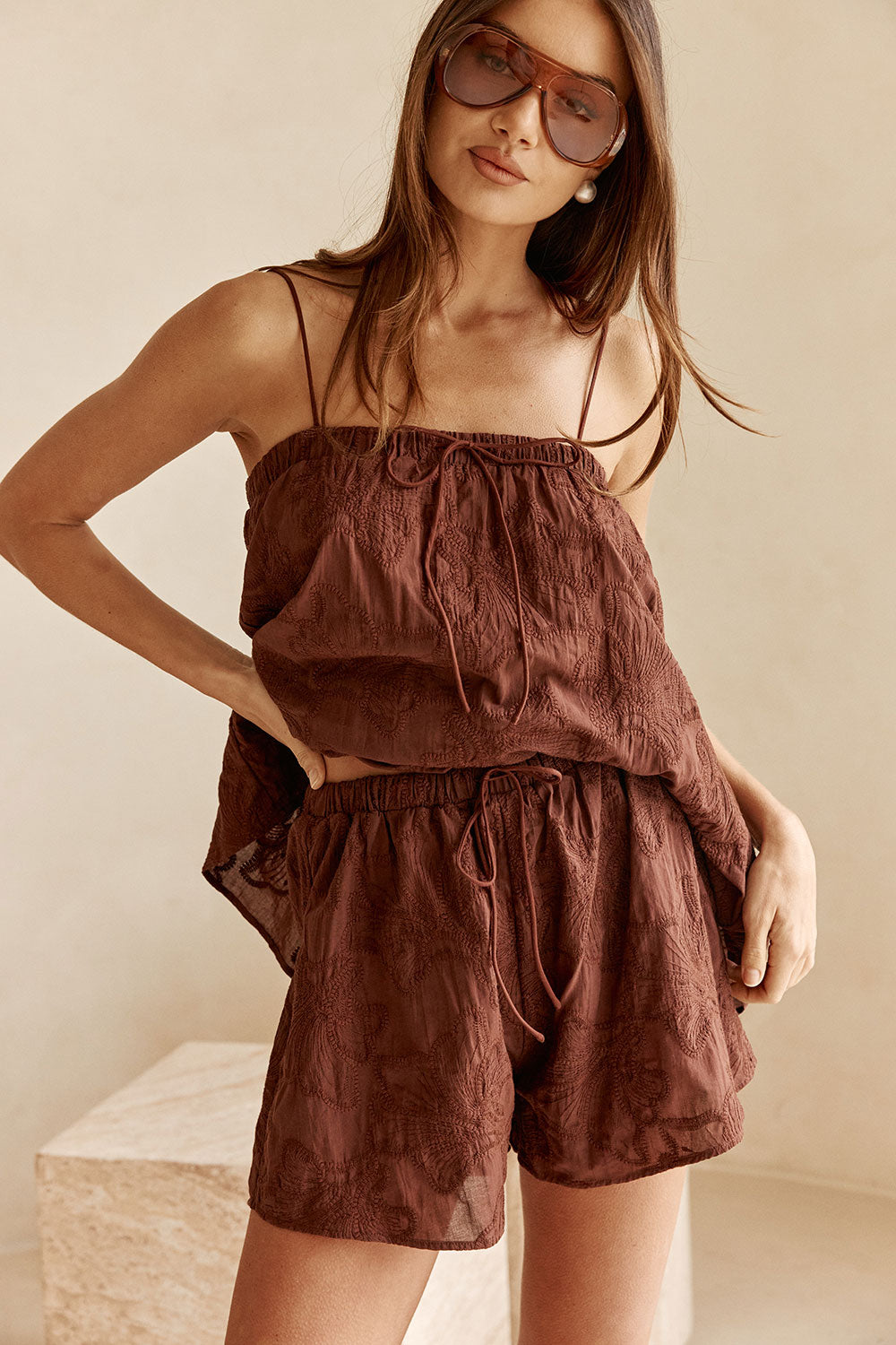 SAMPLE-Hazel Shorts - Chocolate