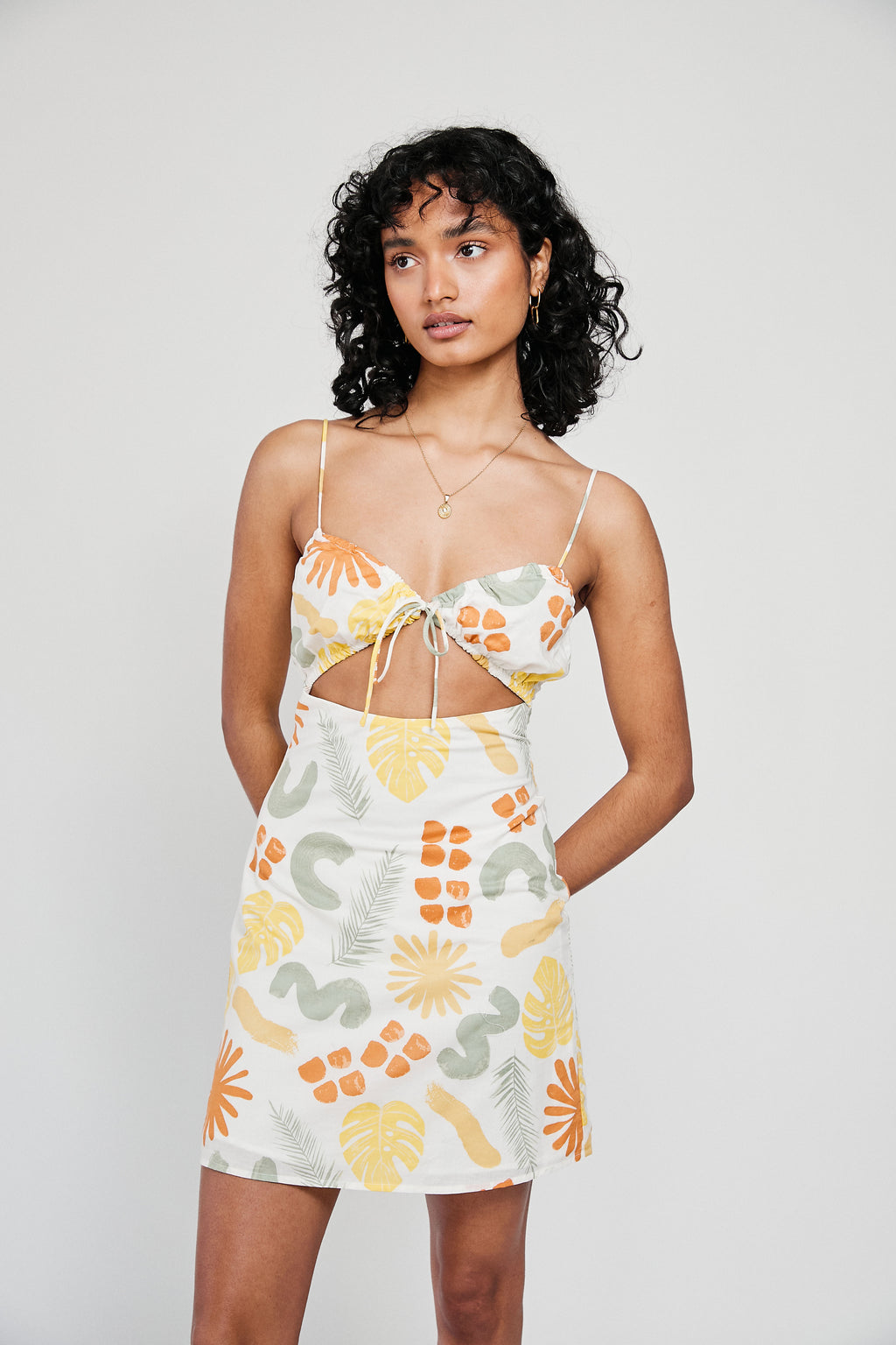 SAMPLE-Emelie Dress - Desert Leaf
