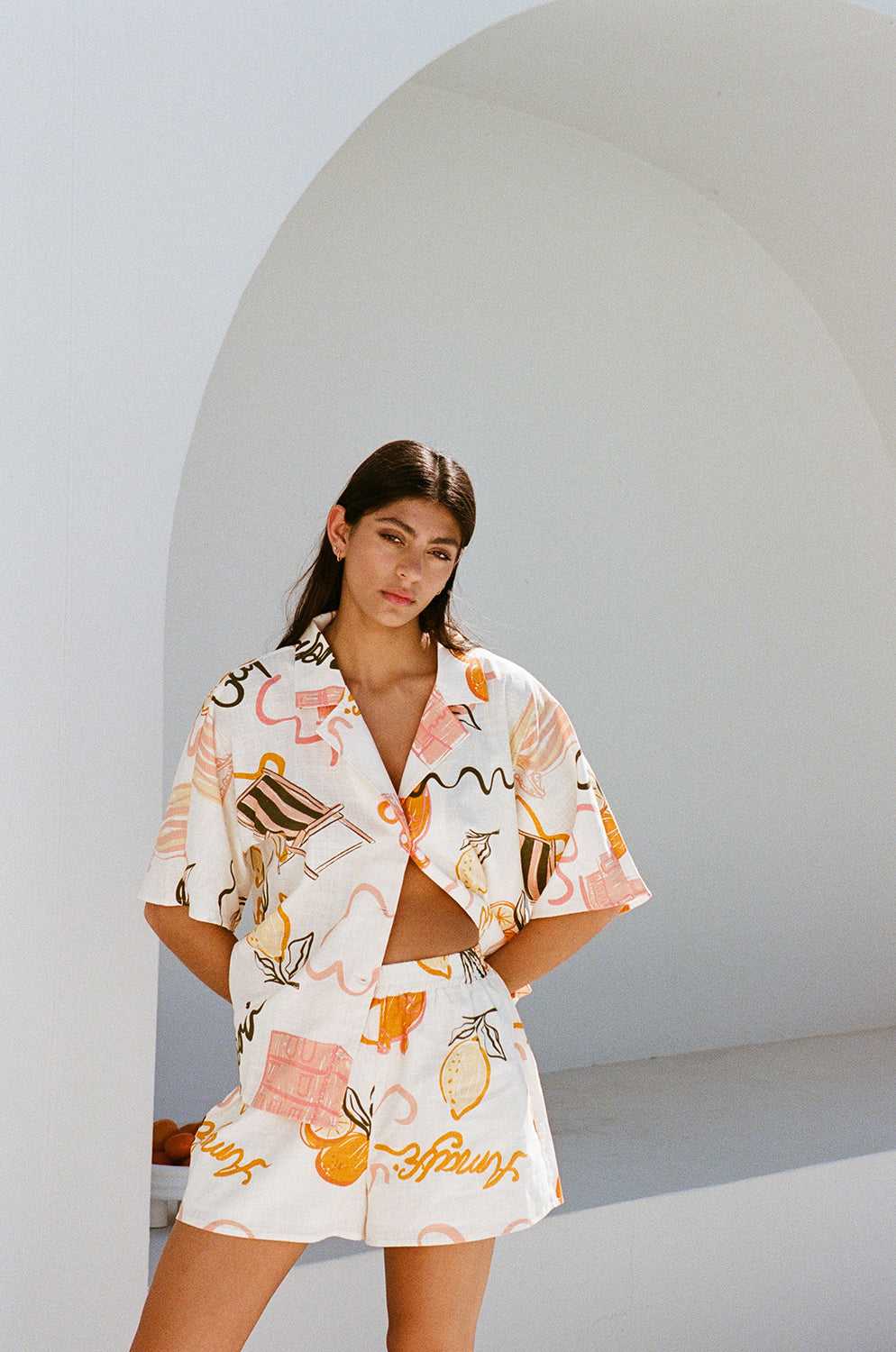 SAMPLE-Seona Shorts - Amalfi Aperol