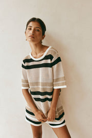 Quinn Stripe Top - Tan