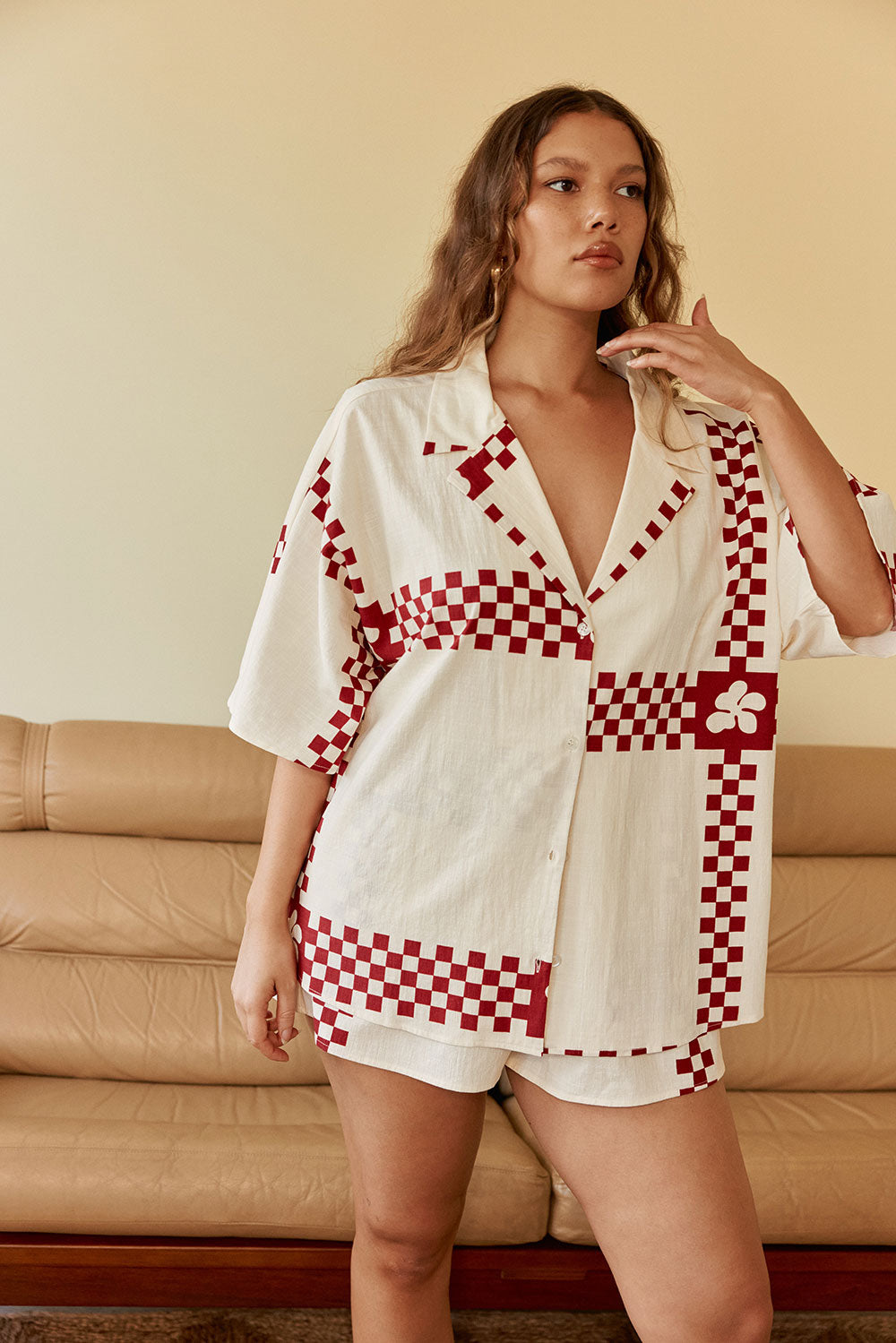 SAMPLE-Seona Top - Checker Plaid