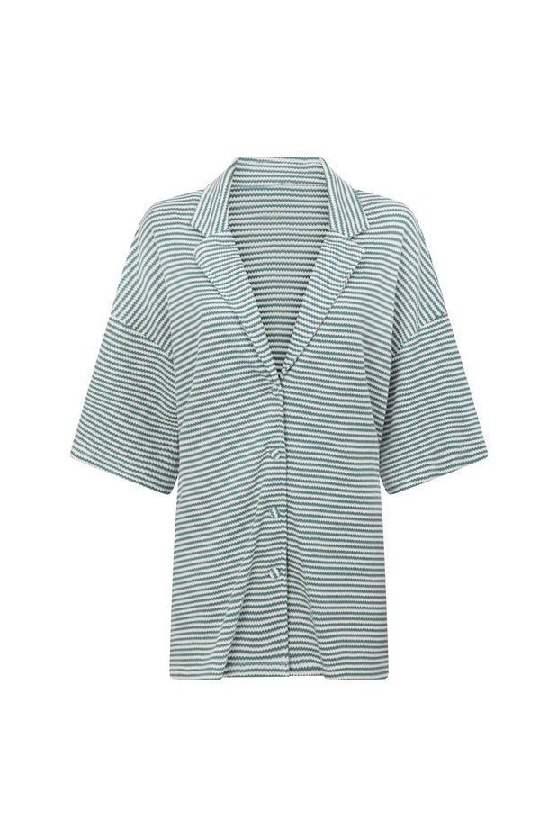 Mallory Top - Teal Stripe