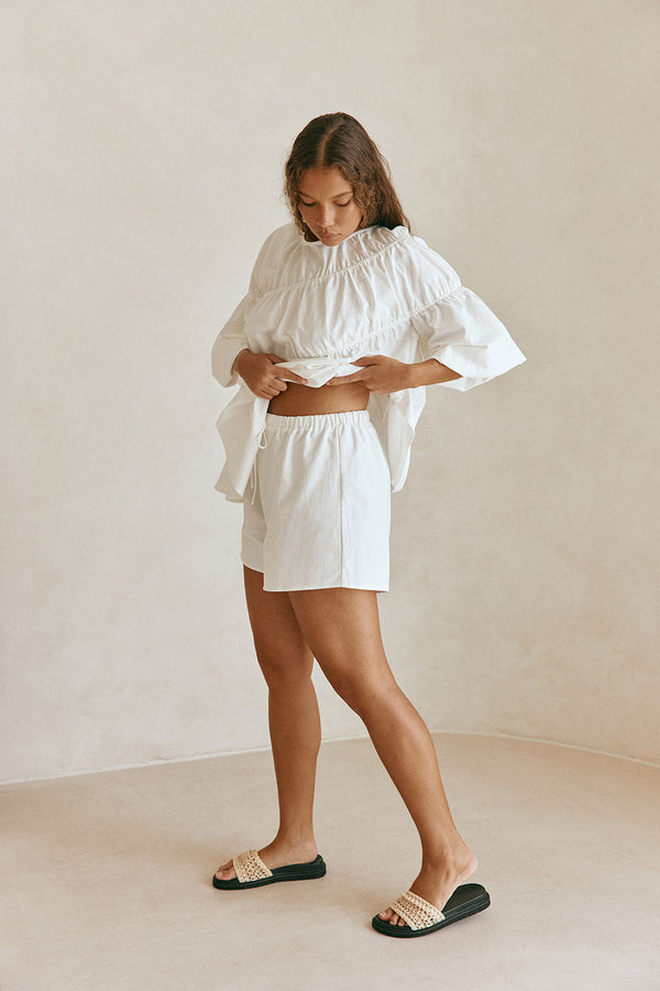 SAMPLE-Akel Shorts - White