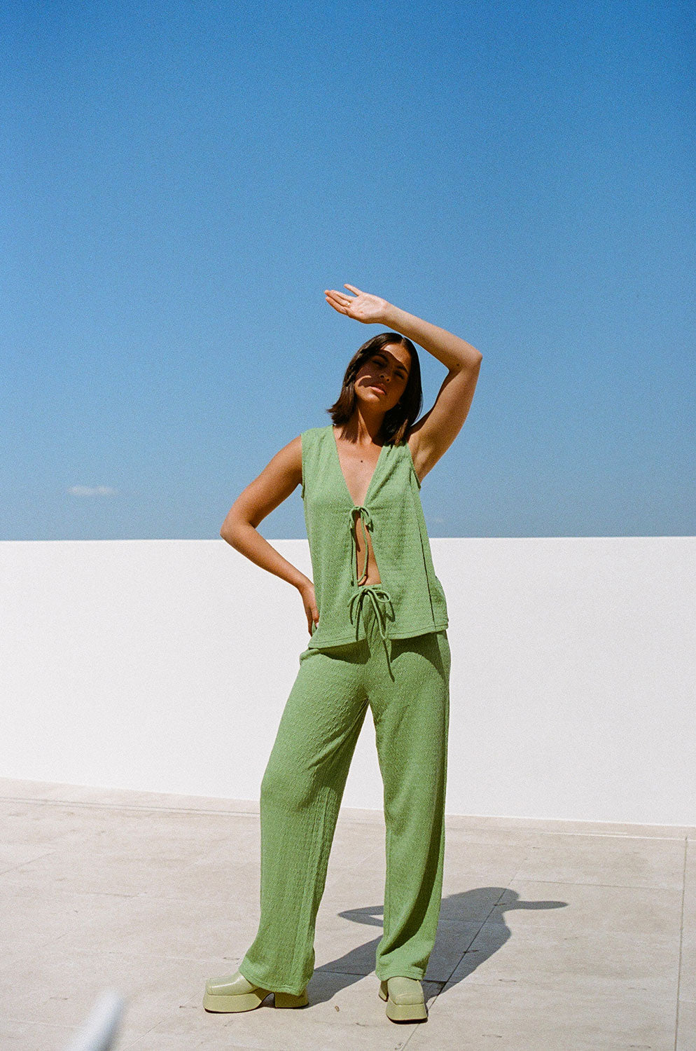 SAMPLE-Marina Split Top - Green