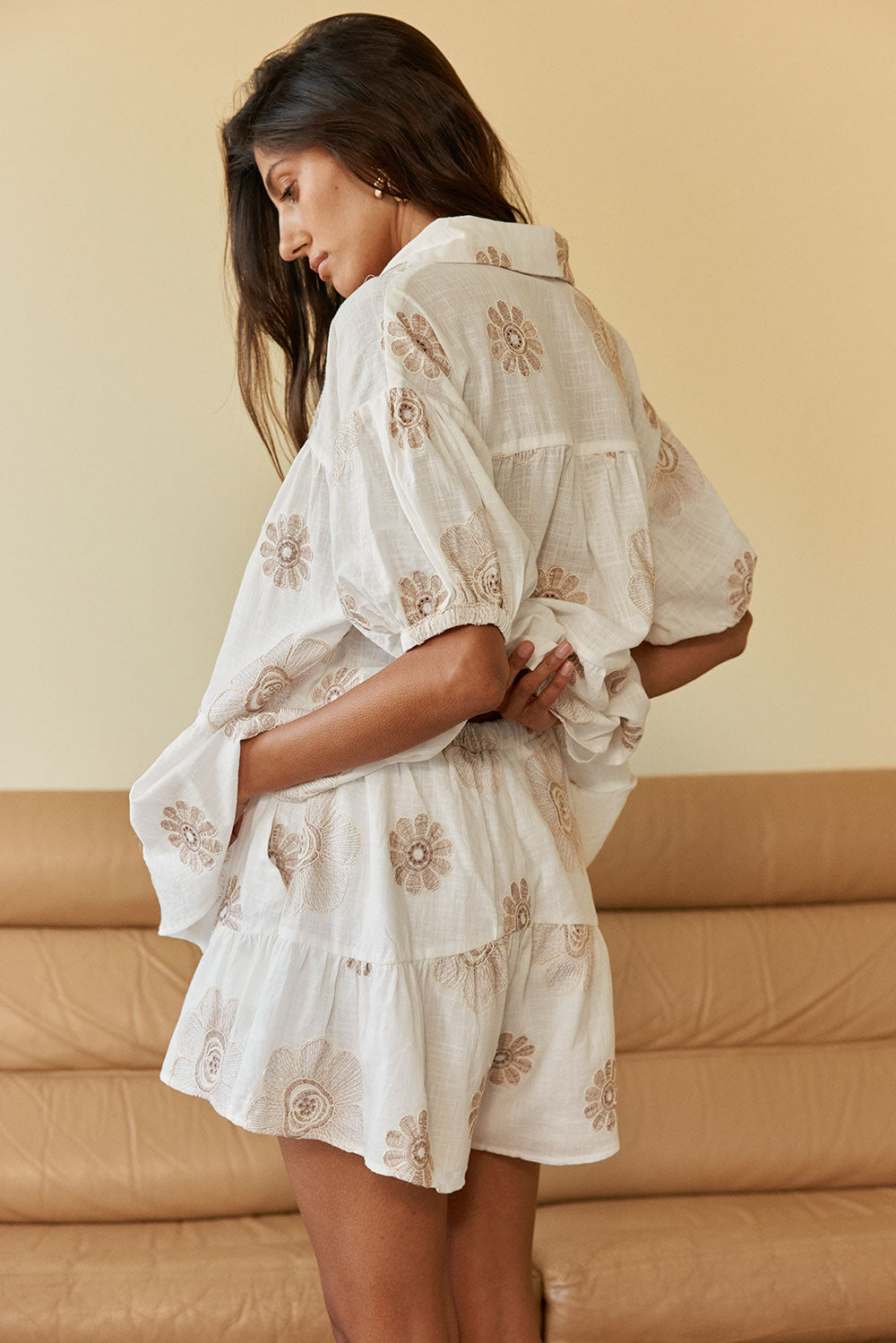 Camela Shorts - Broderie Motif
