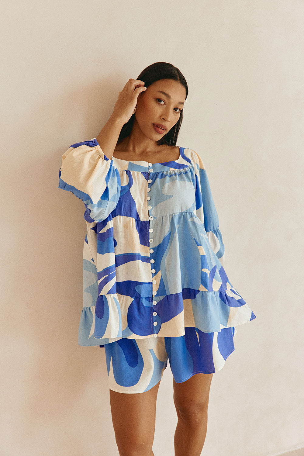 Elara Top - Valley Blue