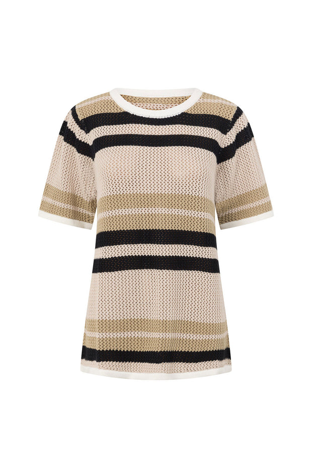 Quinn Stripe Top - Tan