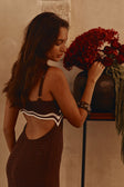 Scallop Knit Maxi Dress - Chocolate