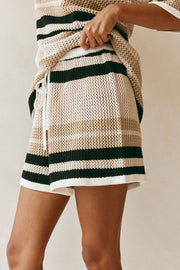 Quinn Stripe Shorts - Tan