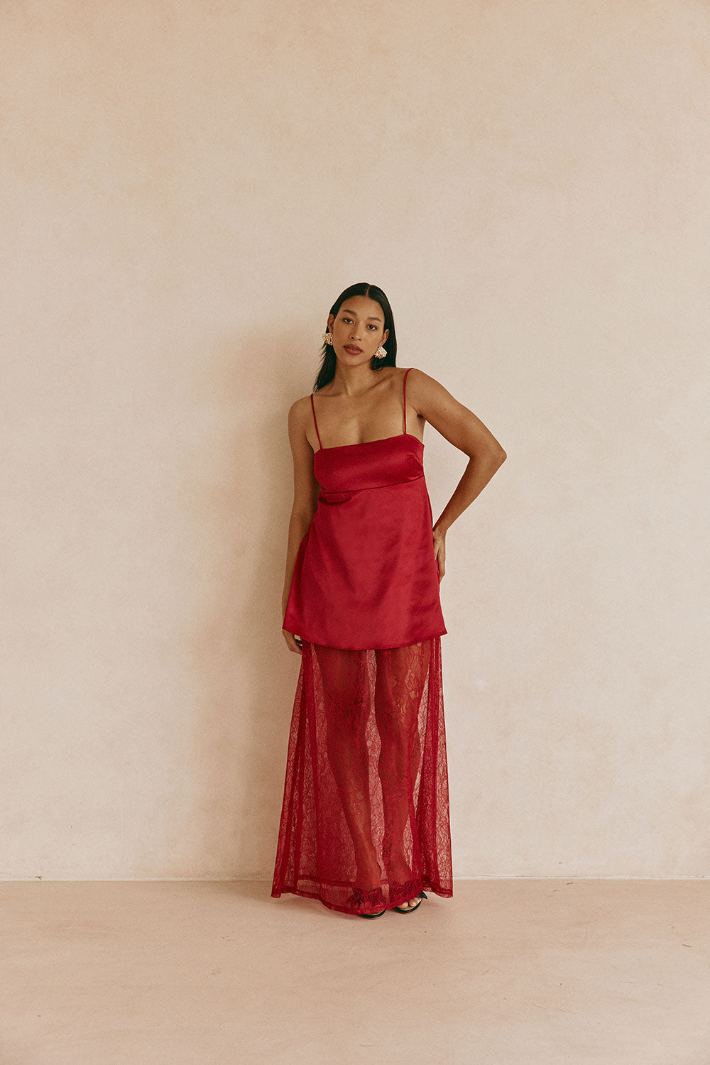 SAMPLE-Dove Dress - Red