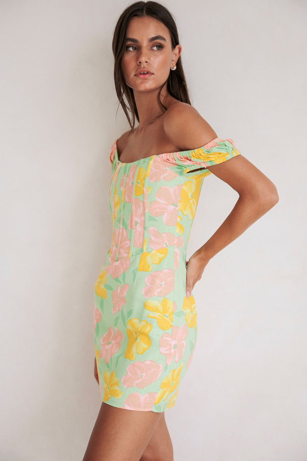 Tillie Dress - Rose Fill Green