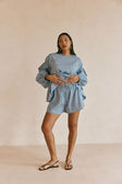 SAMPLE-Hailey Shorts - Blue Stripe