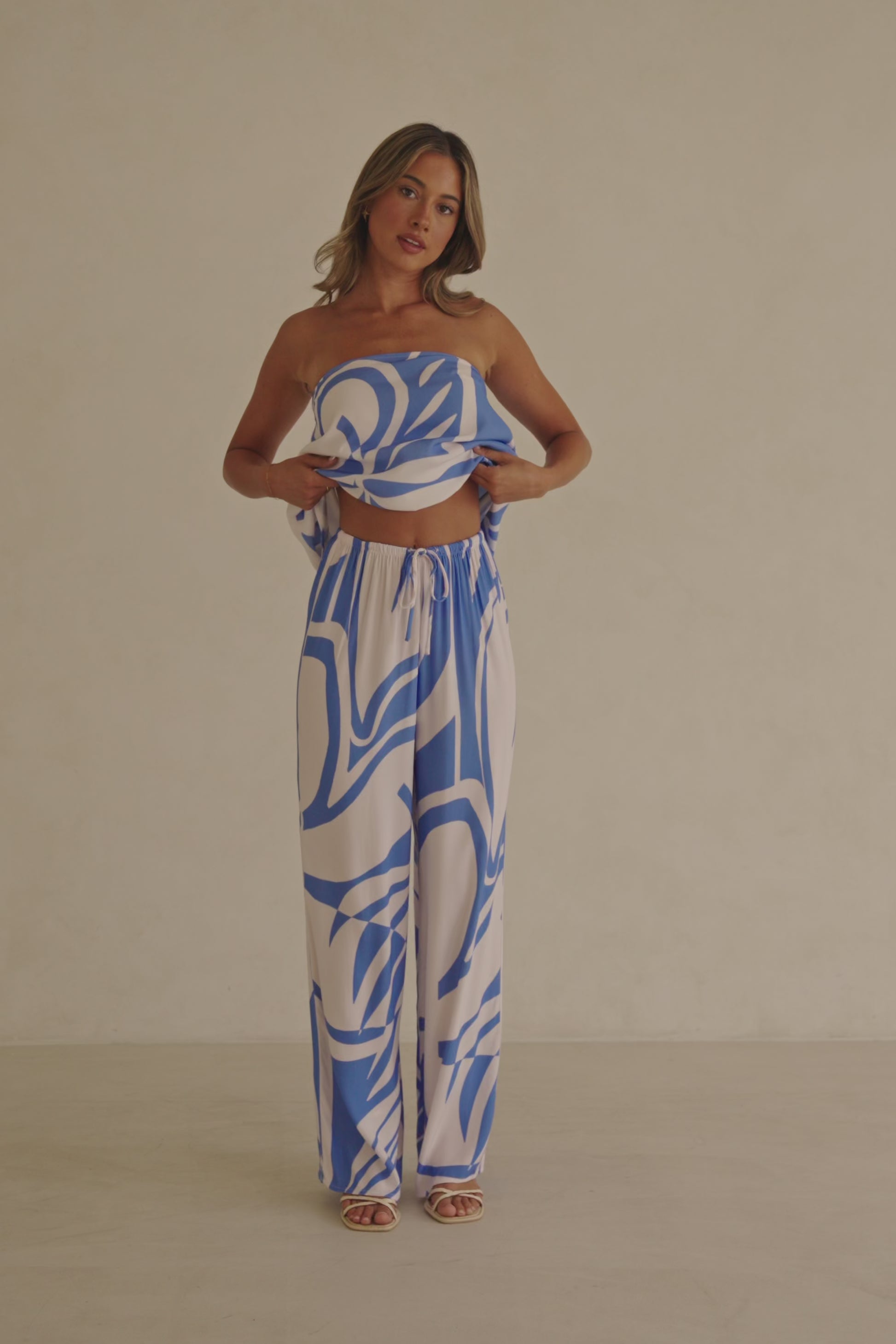 Alma Pants - Palm Blue