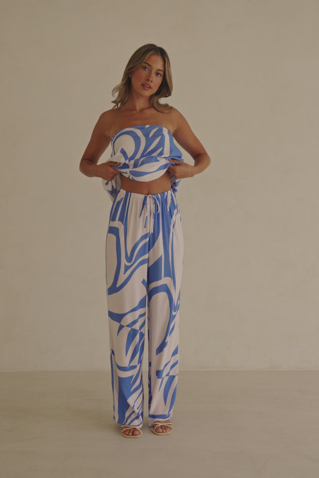 Alma Pants - Palm Blue