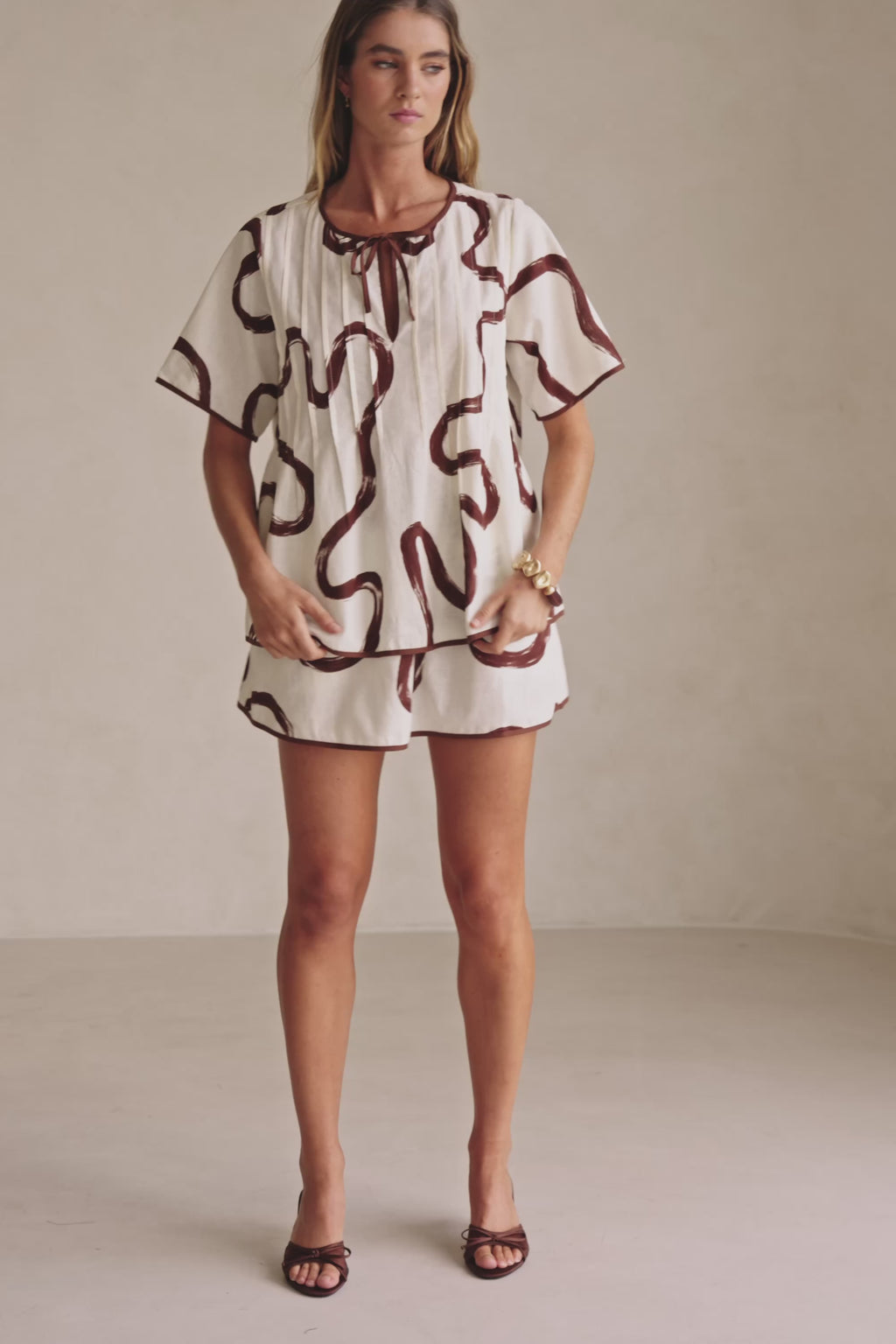 Rayne Top - Marbled Mocha