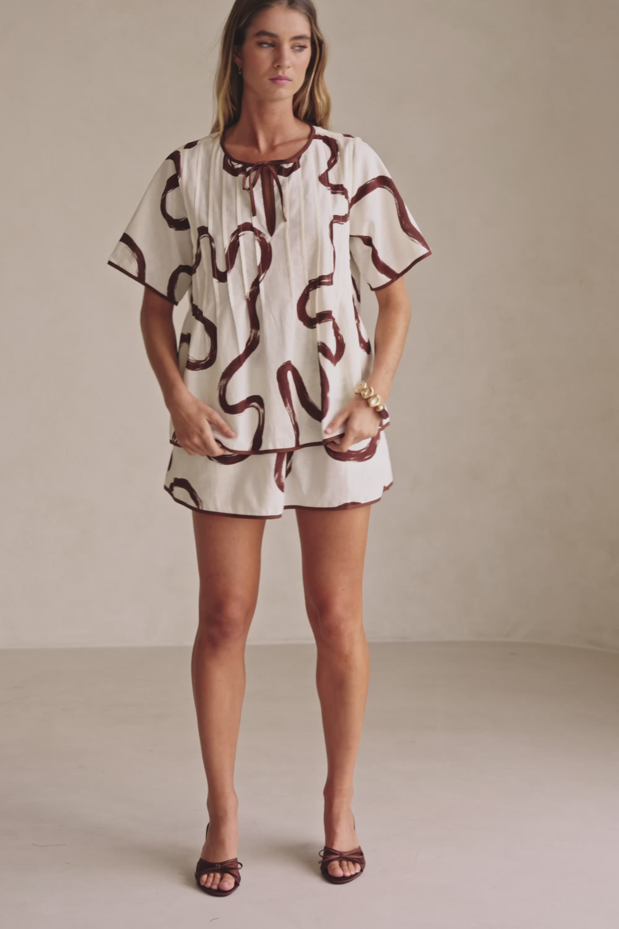 Rayne Top - Marbled Mocha