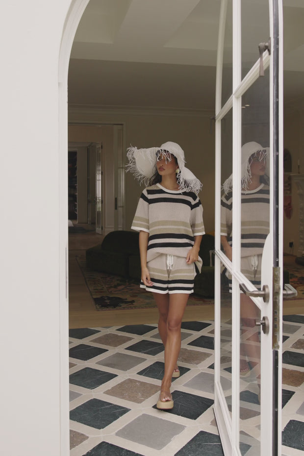 Quinn Stripe Top - Tan