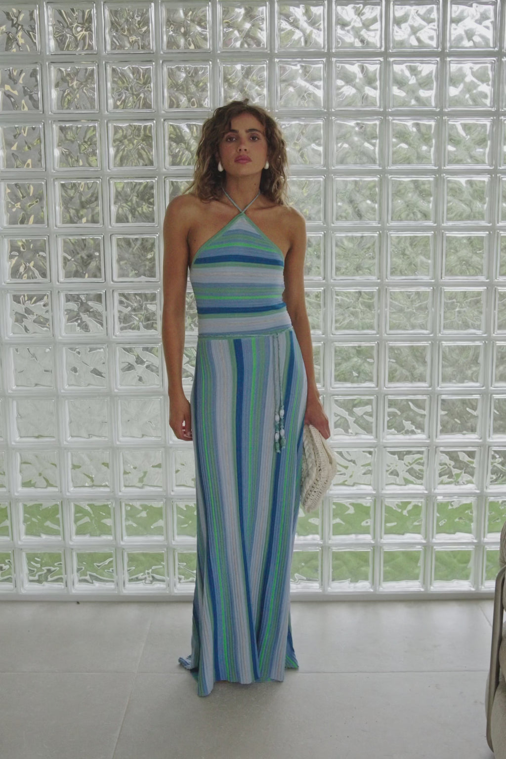 Karmela Dress - Blue Stripe