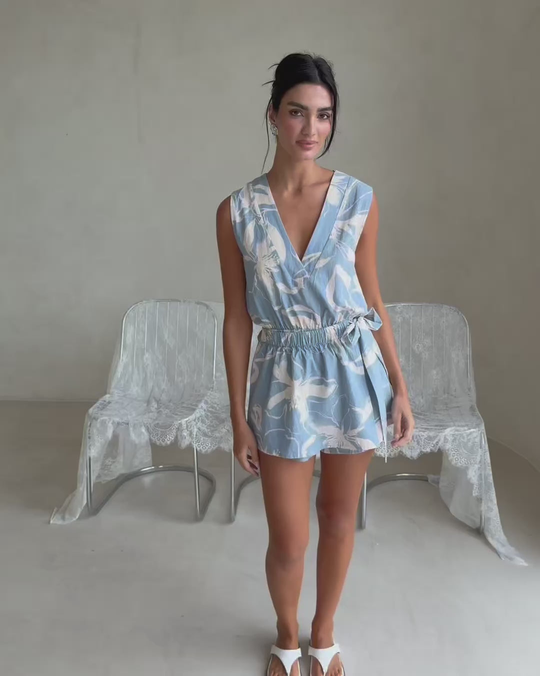 Sandy Playsuit - Ink Floral