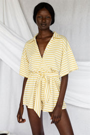 SAMPLE-Comfy Stripe Playsuit - Yellow