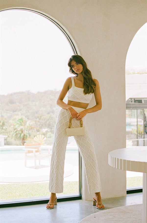 SAMPLE-Venti Knit Top - White