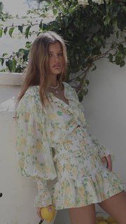 Zaina Dress - Lemon Floral